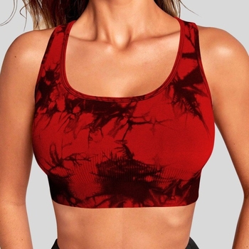Bezšivni ženski sportski grudnjak-tank top s Tie-Dye uzorkom, Push-Up, Backless, bežični, s jastučićima