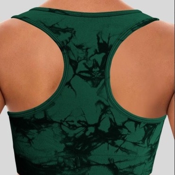 Bezšivni ženski sportski grudnjak-tank top s Tie-Dye uzorkom, Push-Up, Backless, bežični, s jastučićima