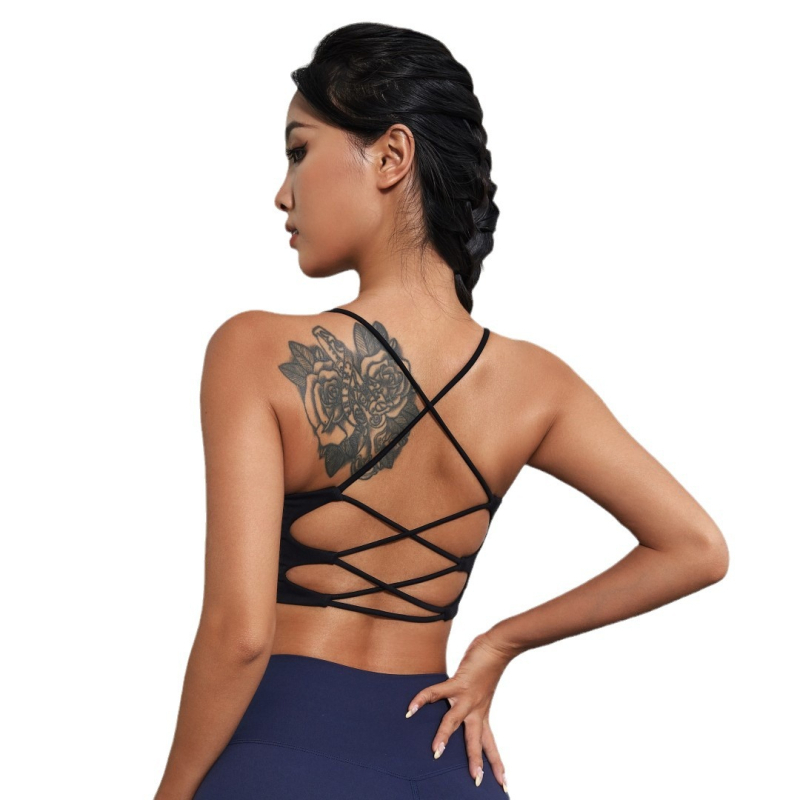 Bezšuvju sporta krūšturis ar formētām kausiņām un krūšu paladziņu, jogai un skriešanai, neilons/elastāns 80/20, fiksētas dubultās siksnas