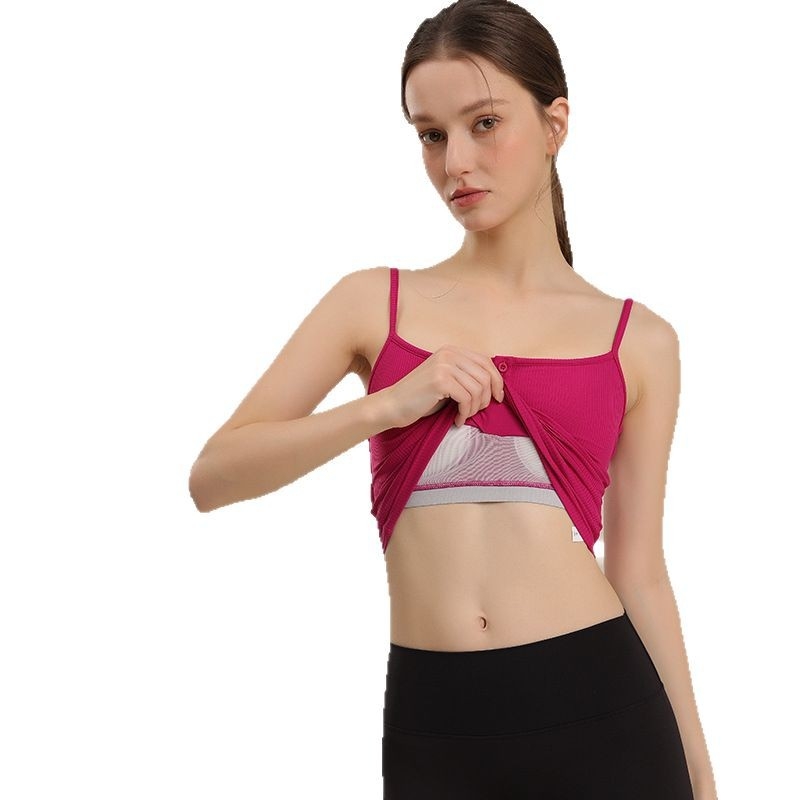 Sieviešu ribotā muguras sporta topa ar planiem pleciem — viengabala, ar fiksētām dubultām siksnām, 3/4 krūšu uzlīme, oderējums no spandeksa, materiāls: neilons/elastāns 80/20, piemērots skrējienam, fitnesam, Pilates un jogai