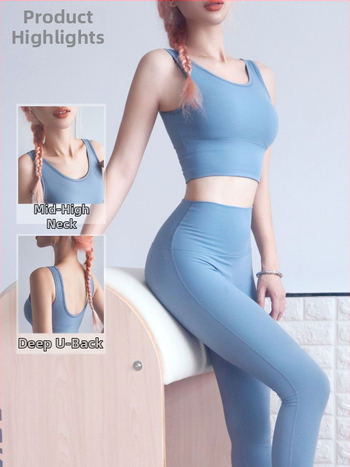 Nothing sporta krūšturis ar dziļu U aizmuguri, 3/4 kauss, Mold Cup, fiksētas dubultās siksnas, 75% neilona audums