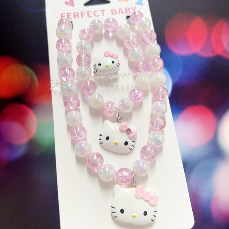 Bērnu kaklarotas un rokassprādzes komplekts ar pasakas princese motīvu — rezīns, atsevišķi iepakots, tīrība K5, 0,05 dārgmetāla kvalitāte, 2021. gada pavasaris