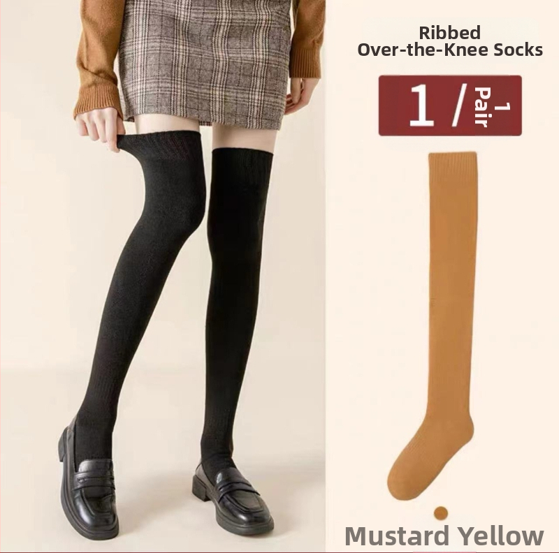 Ziemas zeķes virs ceļiem ar flīsa iekšpusi, biezas, vienkrāsainas, poliestera un kokvilnas maisījums