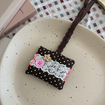 Bērnu kaklarota ar karikatūru auduma kulonu, roku darbs, dzīvnieku motīvs