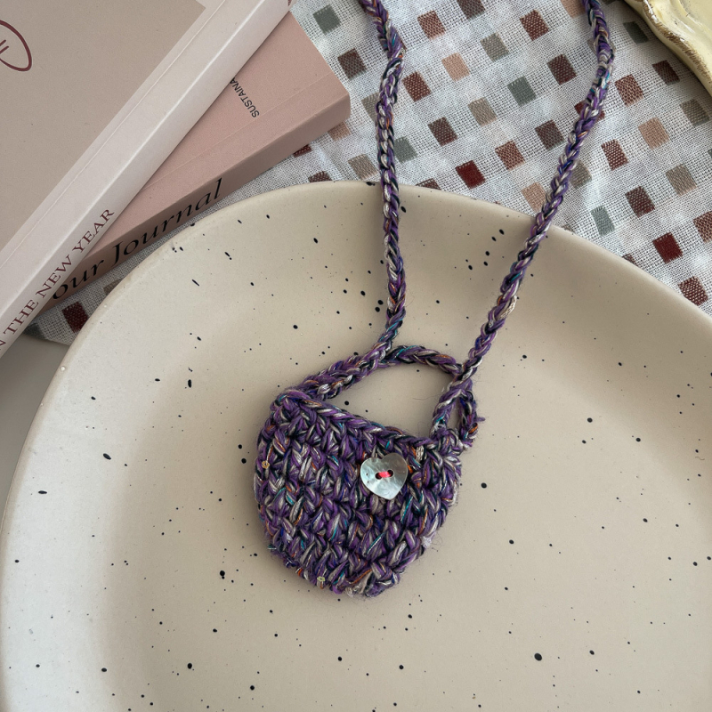 Bērnu kaklarota ar karikatūru auduma kulonu, roku darbs, dzīvnieku motīvs