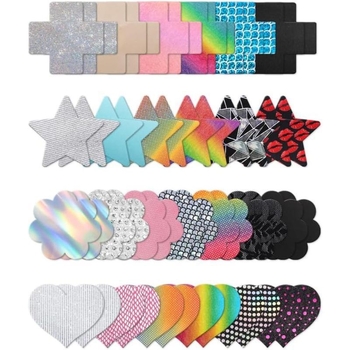 Glitter Pasties Nipple Covers – Mežģīne, Parastā biezums, Funkcija: Cits