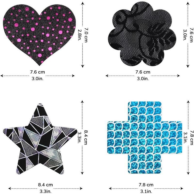 Glitter Pasties Nipple Covers – Mežģīne, Parastā biezums, Funkcija: Cits