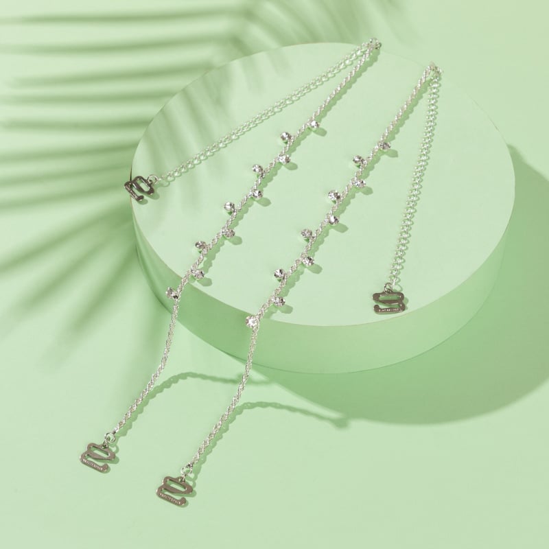 Bretele pentru sutien cu cristale și perle, universale, reglabile și detașabile; accesoriu anti-alunecare; stil: ornament cu diamant; Material: Alt; Lansare: Vara 2024