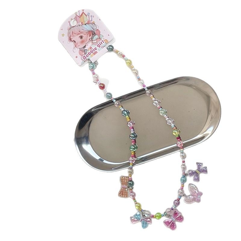 Χειροποίητο παιδικό κολιέ με καρτούν – μενταγιόν από πλαστικό/ρητίνη, αλυσίδα τύπου μπάλα, για ηλικίες 3–10 ετών, Σειρά Cartoon, Μάρκα Childhood Memories