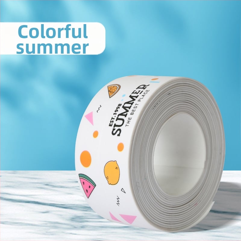 PVC pašlīmējošais ūdensizturīgais malas lints virtuves un vannas istabas spraugām – mūsdienīgs minimālisma stils, pašlīmējošs, piemērots ap gāzes plīti, izlietni un tualeti