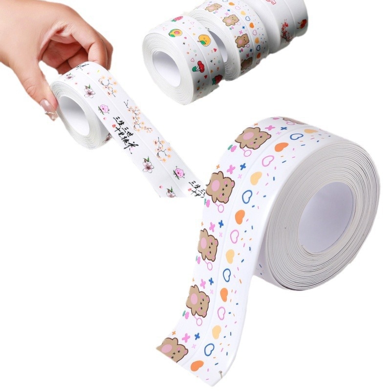 PVC самозалепващ водоустойчив кант за фуги в кухнята и банята – модерен минималистичен стил, за пропуски около газова плита, мивка и тоалетна