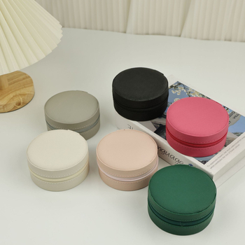 Apvali vieno sluoksnio juvelyrinių dėžutė, nešiojamas kelioninis įpakavimas auskaroms, Cortical medžiaga