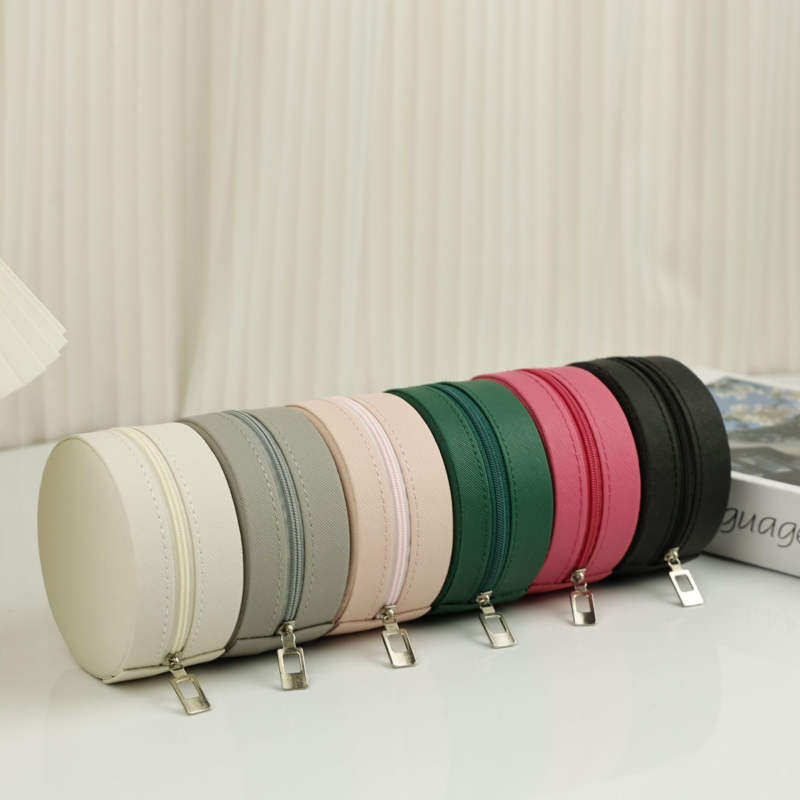 Apvali vieno sluoksnio juvelyrinių dėžutė, nešiojamas kelioninis įpakavimas auskaroms, Cortical medžiaga