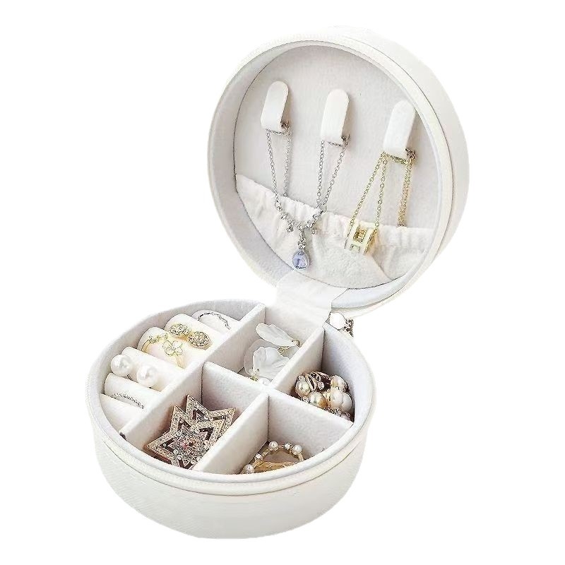 Apvali vieno sluoksnio juvelyrinių dėžutė, nešiojamas kelioninis įpakavimas auskaroms, Cortical medžiaga