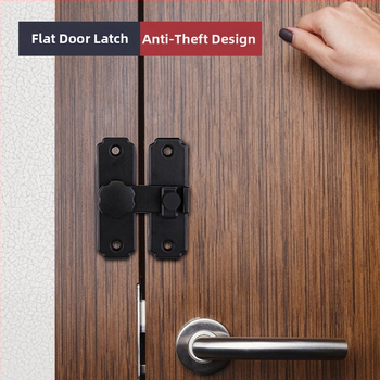 Smaga ēkas durvju slēdzējs mehānisms ar 90°/180° leņķi, no 304 nerūsējošā tērauda, matēta/melna virsma, moderns minimālisms