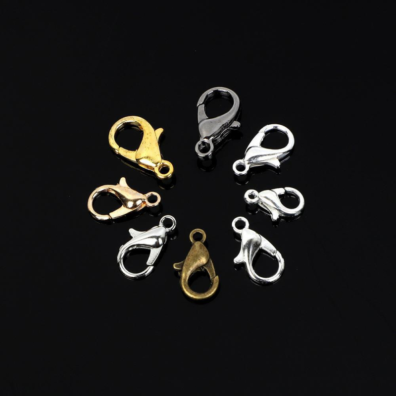 Set 302 lobster kopča za nakit — kopče za lančiće, kopče za privjeske, klizne kopče, konektori za narukvice, DIY dodaci za perle