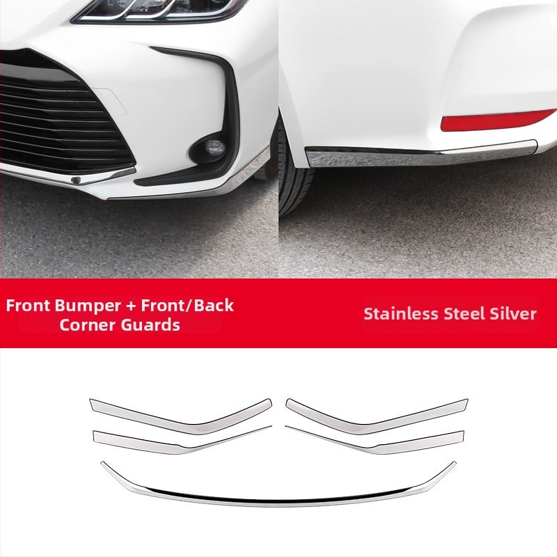 Toyota Corolla 2019–2024 jaoks: esikaitseraiba, nurga kaitse, udutuled dekoratiivne joon; ei ühildu sportversiooniga.