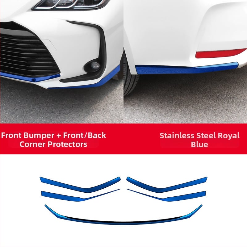 Toyota Corolla 2019–2024 jaoks: esikaitseraiba, nurga kaitse, udutuled dekoratiivne joon; ei ühildu sportversiooniga.