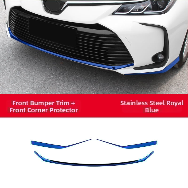 Toyota Corolla 2019–2024 jaoks: esikaitseraiba, nurga kaitse, udutuled dekoratiivne joon; ei ühildu sportversiooniga.