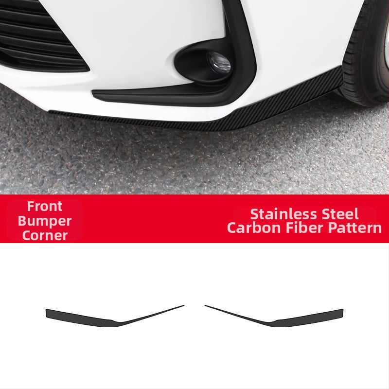 Toyota Corolla 2019–2024 jaoks: esikaitseraiba, nurga kaitse, udutuled dekoratiivne joon; ei ühildu sportversiooniga.