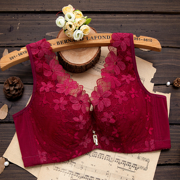 Sutien dantelat cu cupe turnate ultra-subțiri, 3/4 cup, material nylon, bretele fixe duble, închidere spate cu patru rânduri