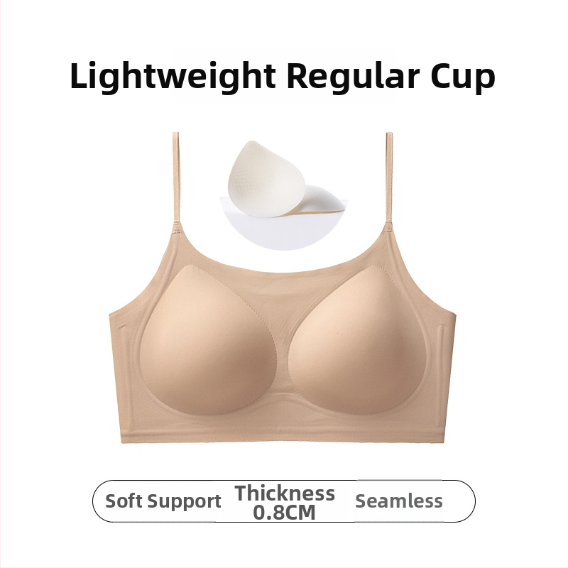 Bezšuvju neizskatīgs krūšturis no neilona, pildītas kauss, regulējamas siksnas ar mežģīnēm, aizmugurējs sprādze vienā rindā, ērtā forma