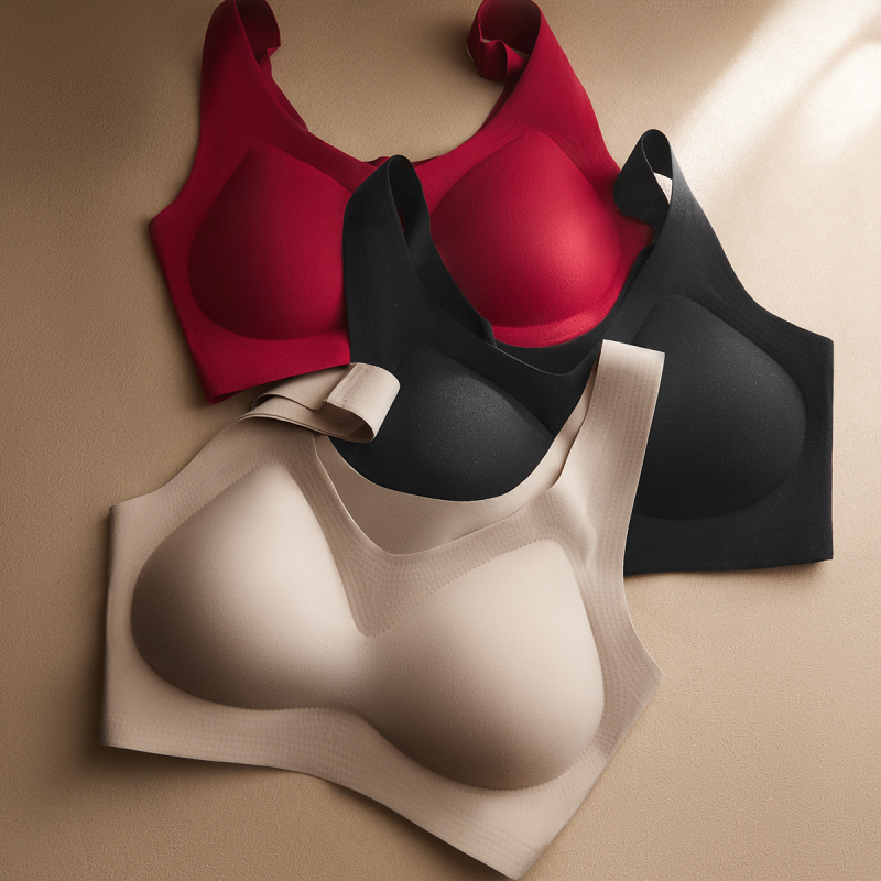 Sieviešu neilona sporta krūšturis bez šuvēm, ar fiksētām siksnām, pilna kauss, visām sezonām