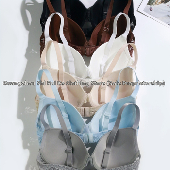 Sutien push-up fara cusur cu inel metalic, cupe 3/4, înveliș subțire modelat, material nailon, 85% elastan, căptușeală din bumbac