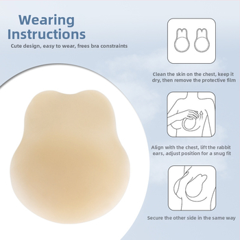 Silikona krūšu plāksteris ar zaķa ausu formā – nemanāms, atkārtoti lietojams, plāns, pacēlums