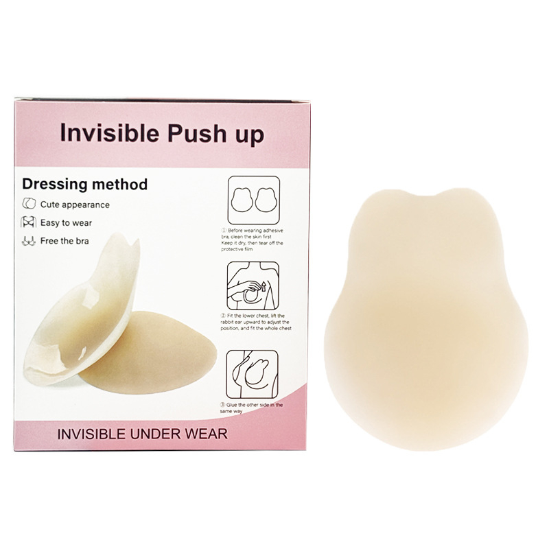 Silikona krūšu plāksteris ar zaķa ausu formā – nemanāms, atkārtoti lietojams, plāns, pacēlums