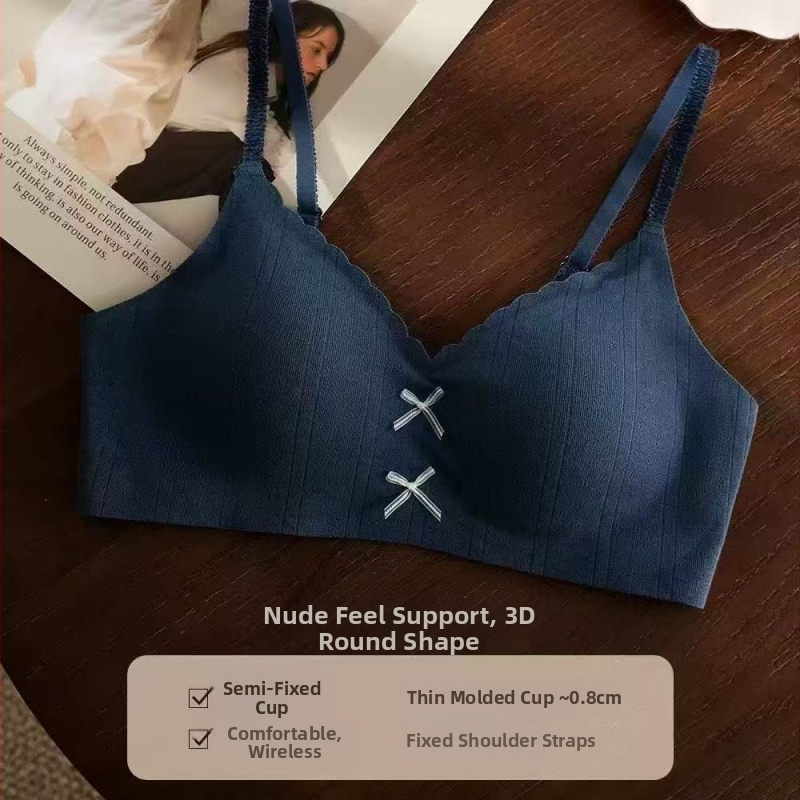 Õmblusteta rinnahoidja väikese rinnaga, hingav, 3/4 kaussi, õhukesed vormitud tassid, selja kinnitusega kahekordse sulgemisega