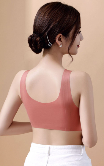 Traadita rinnahoidja täis koppidega, ilma õmblusteta, sportlik vest-stiil koos fikseeritud kahekordsete rihmadega, 70–80% nailon, ilma terasrõngata