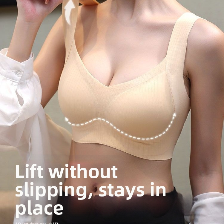 Push-up rinnahoidja ilma terasest raamita, hingav, üheosalise lõiguga kupp, fikseeritud topeltrihmadega