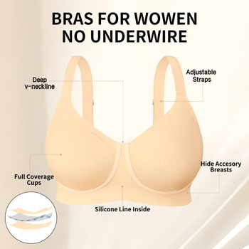 Bezšuvju krūšturis lielām izmēram, atbalsts un pacelšana, neilona audums, pilnas kupas, plānas formētas kupas, fiksētas dubultās siksnas, aizmugurē četrās rindās aizdare