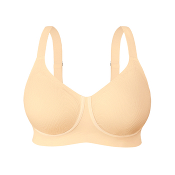 Bezšuvju krūšturis lielām izmēram, atbalsts un pacelšana, neilona audums, pilnas kupas, plānas formētas kupas, fiksētas dubultās siksnas, aizmugurē četrās rindās aizdare