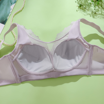 Sutien wireless cupe 3/4, cupe turnate ultra-subțiri, material poliester, bretele fixe duble, închidere spate cu patru rânduri