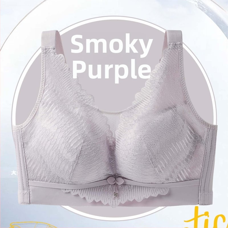 Sutien wireless cupe 3/4, cupe turnate ultra-subțiri, material poliester, bretele fixe duble, închidere spate cu patru rânduri