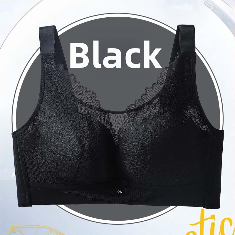 Sutien wireless cupe 3/4, cupe turnate ultra-subțiri, material poliester, bretele fixe duble, închidere spate cu patru rânduri