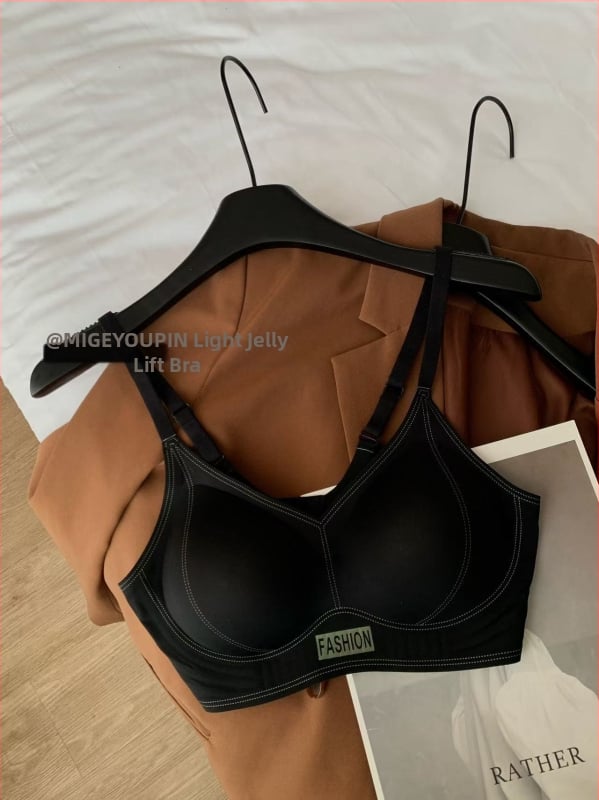 Yanrou Sutien din nailon fără cusături pentru susținere, cu cupă subțire modelată și suport lateral
