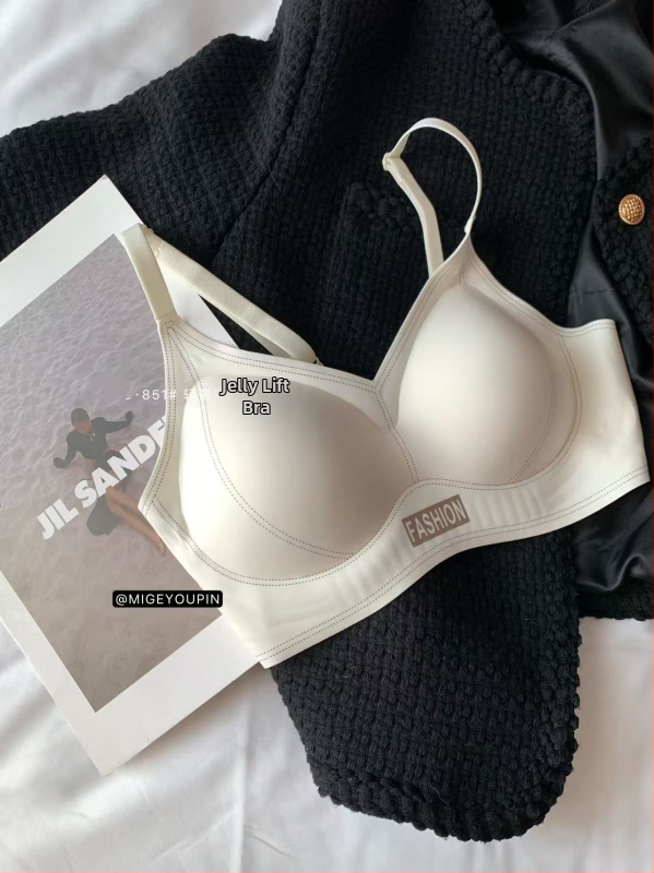 Yanrou Sutien din nailon fără cusături pentru susținere, cu cupă subțire modelată și suport lateral