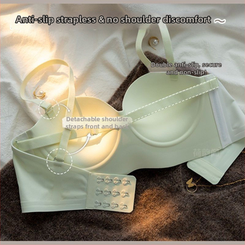 Sutien fără bretele, anti-alunecare, push-up, invizibil, cupă 3/4, formă cupă: superioară subțire, inferioară groasă