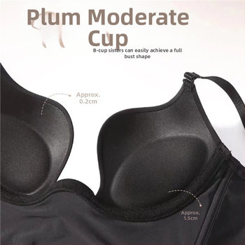 Sutien fără spate, cu push-up în formă de U pentru bust mic, decolteu adânc în V, cupă 3/4, bretele detașabile-duble