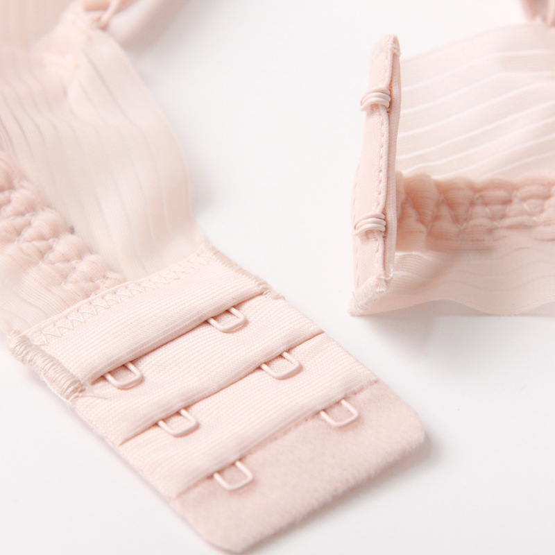 Sutien din mătase cu cupe triunghiulare, model subțire, căptușeală din mătase Mulberry, bretele fixe duble, închidere spate cu trei rânduri