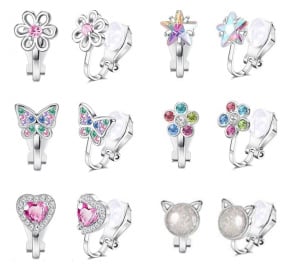 Dječje trokutaste naušnice s klipsom za uho, geometrijski stil, legura, elektroplatiranje (Legura; Geometrijski stil; Elektroplatiranje; Za djecu)