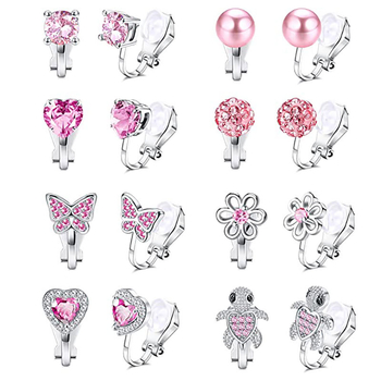 Dječje trokutaste naušnice s klipsom za uho, geometrijski stil, legura, elektroplatiranje (Legura; Geometrijski stil; Elektroplatiranje; Za djecu)