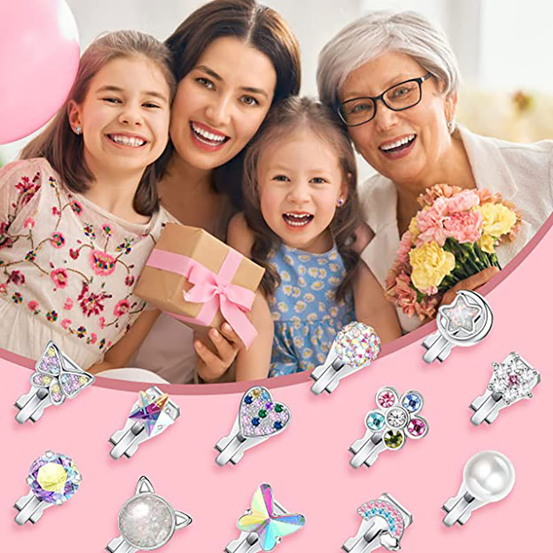 Dječje trokutaste naušnice s klipsom za uho, geometrijski stil, legura, elektroplatiranje (Legura; Geometrijski stil; Elektroplatiranje; Za djecu)