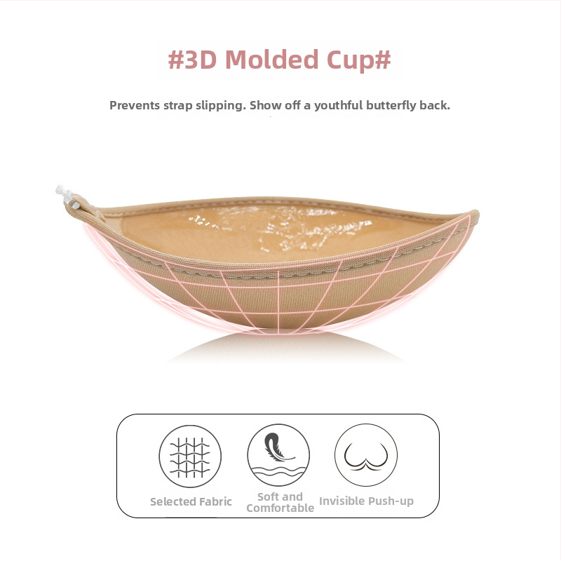 Jednodielna bezramienková silikónová nálepka na prsia, bez chrbta, lesklý neviditeľný podprsenka, 1/2 pohár, tenká tvarovaná miska