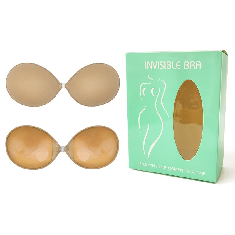 Un singur piesă fără bretele, silicon pentru bust, sutien invizibil lucios, cupa 1/2, cupă subțire modelată