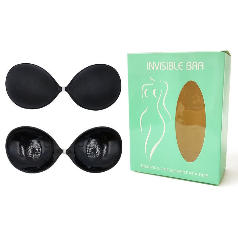 Un singur piesă fără bretele, silicon pentru bust, sutien invizibil lucios, cupa 1/2, cupă subțire modelată