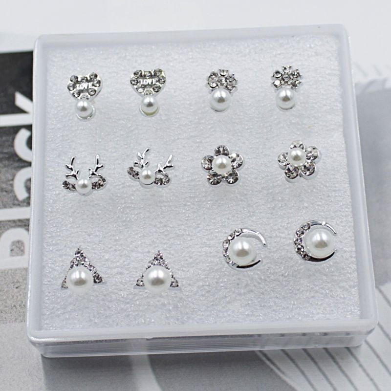 Naistele mõeldud kõrvarõngad, hüpoallergilised plastist põhikadmega, kristallide ja pärlitega, pastorali stiil, roostevabast terasest postid, kevad 2025